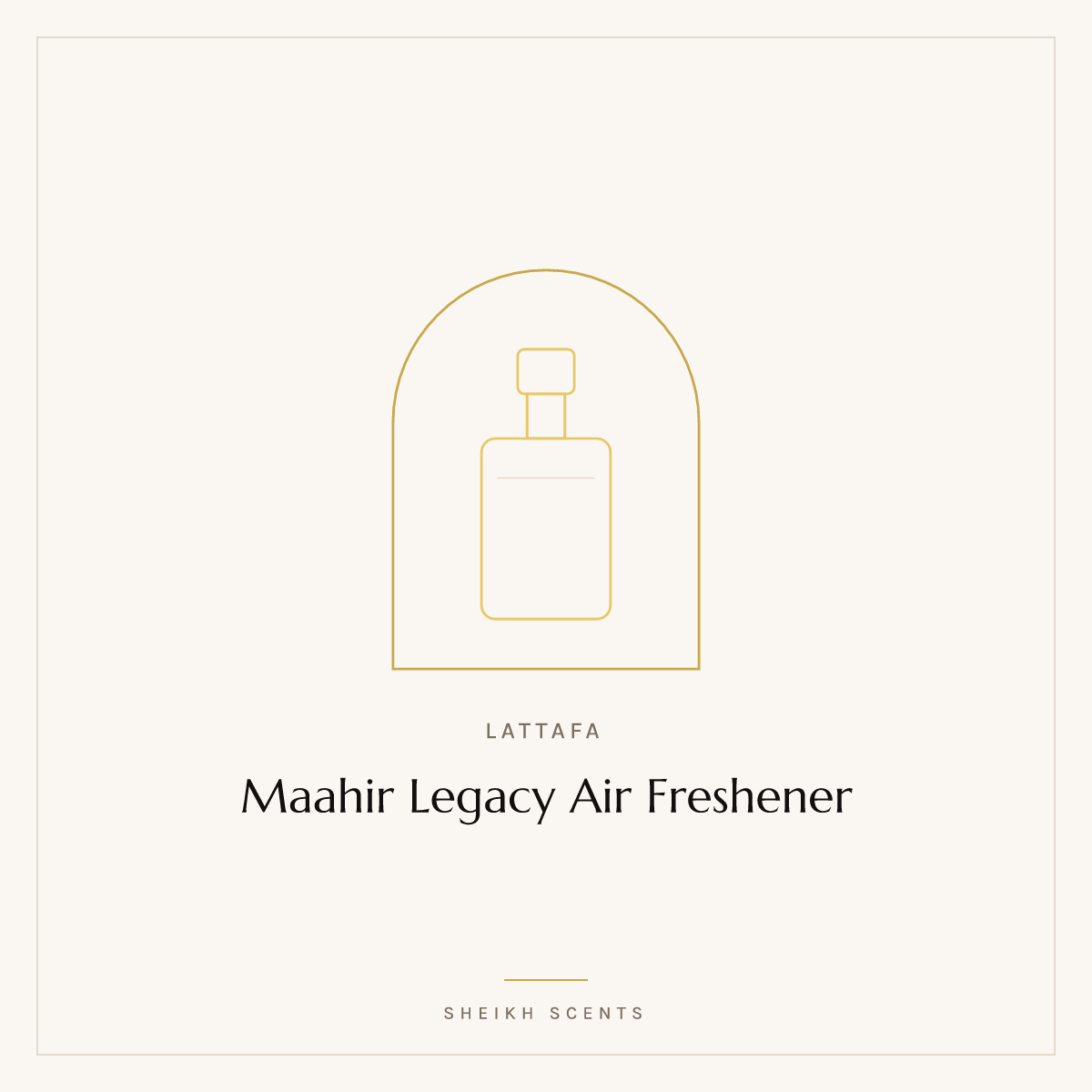 Placeholder card for Maahir Legacy Air Freshener by Lattafa. Product photograph coming soon.
