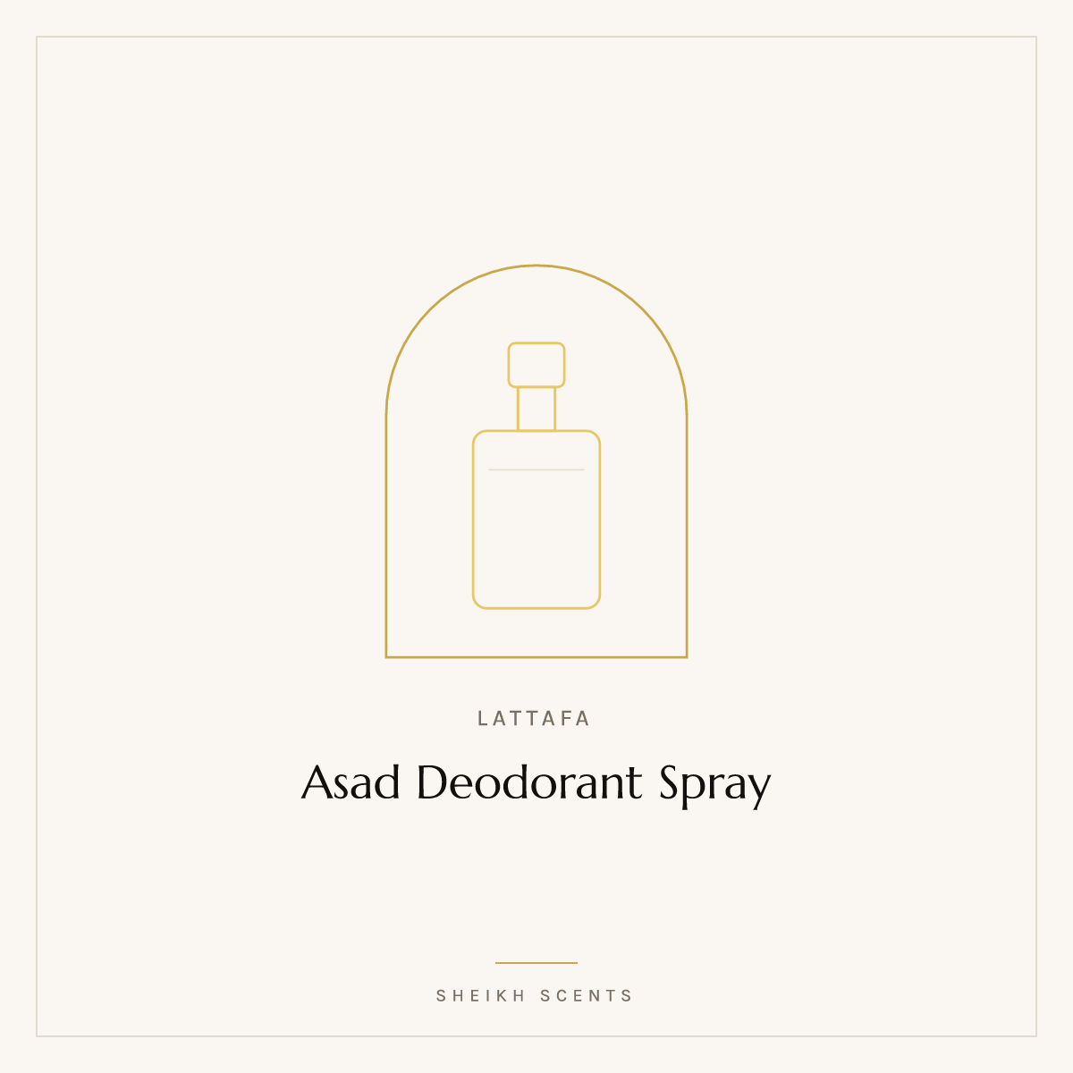 Placeholder card for Asad Deodorant Spray by Lattafa. Product photograph coming soon.