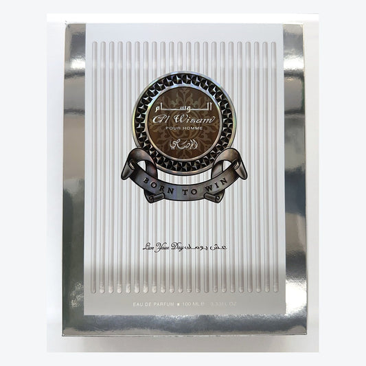 Rasasi Al Wisam Day box, photographed at the Sheikh Scents shop