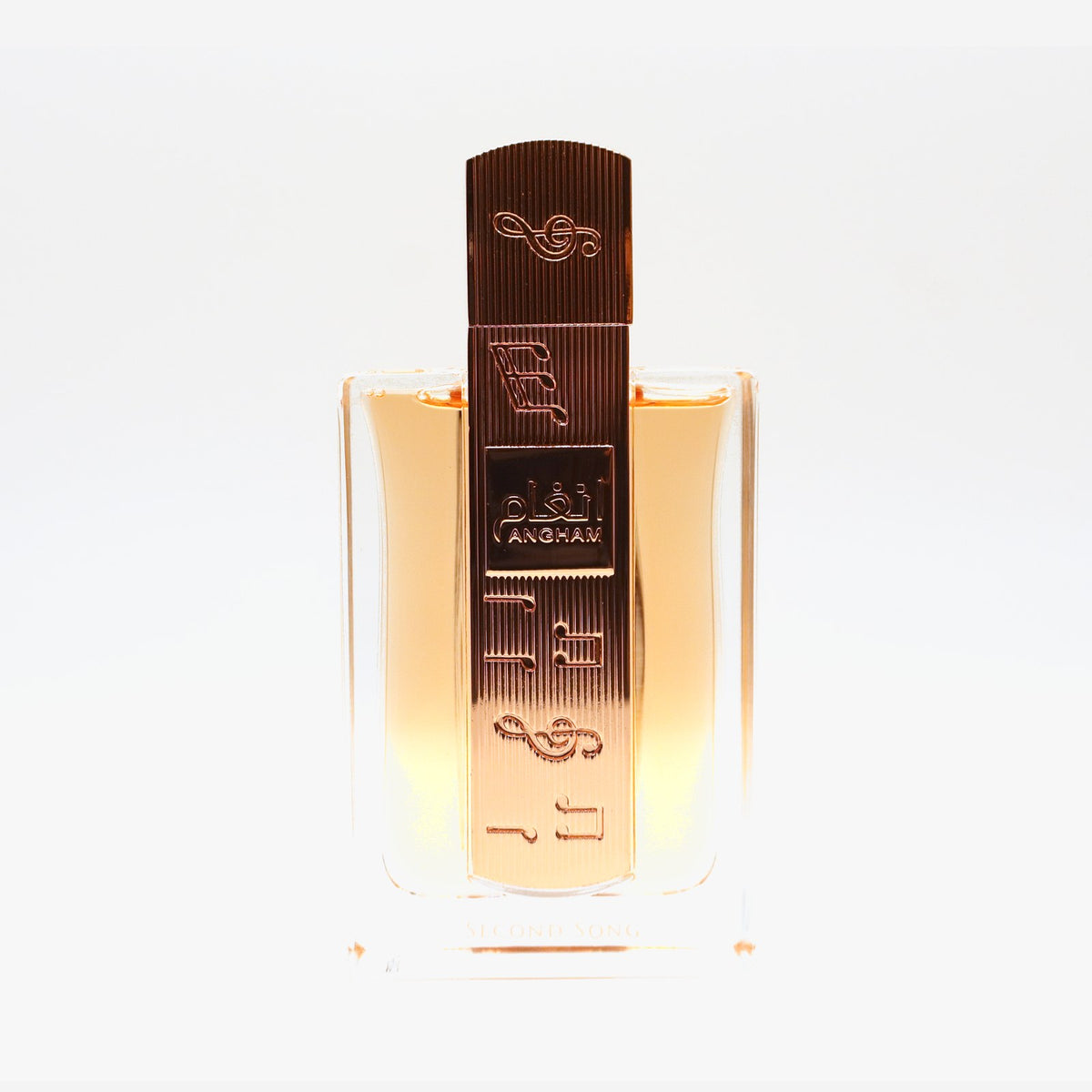 Lattafa Angham Second Song bottle, photographed at the Sheikh Scents shop