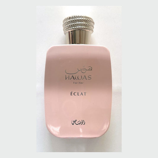 Rasasi Hawas Eclat bottle, photographed at the Sheikh Scents shop