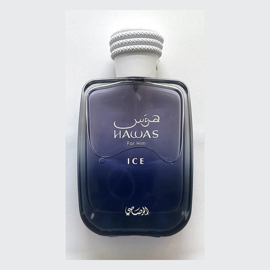 Rasasi Hawas Ice bottle, photographed at the Sheikh Scents shop