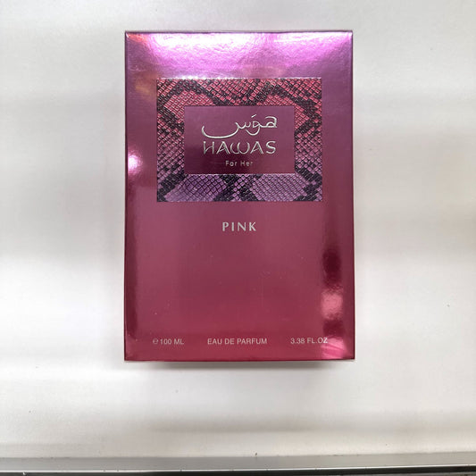 Rasasi Hawas Pink for Her box