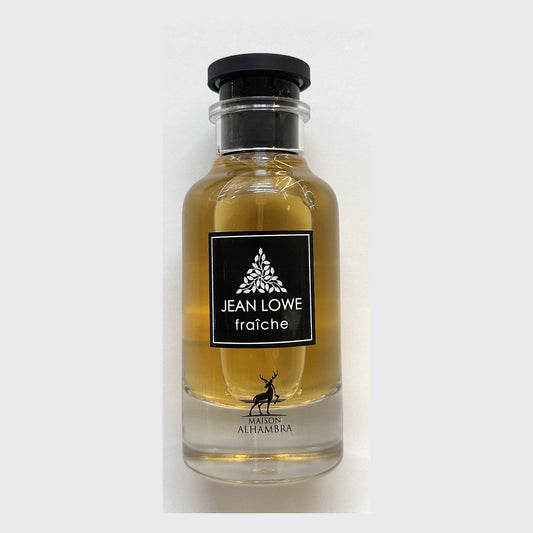 Maison Alhambra Jean Lowe Fraiche bottle, photographed at the Sheikh Scents shop