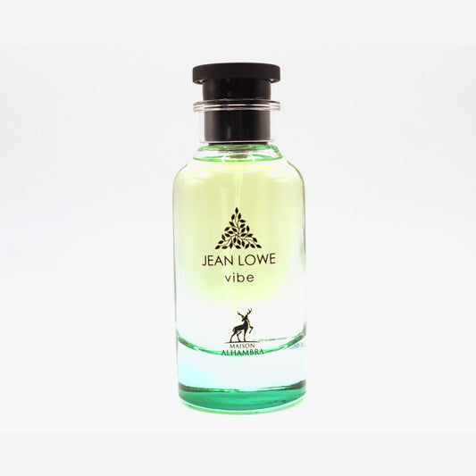 Maison Alhambra Jean Lowe Vibe bottle, photographed at the Sheikh Scents shop