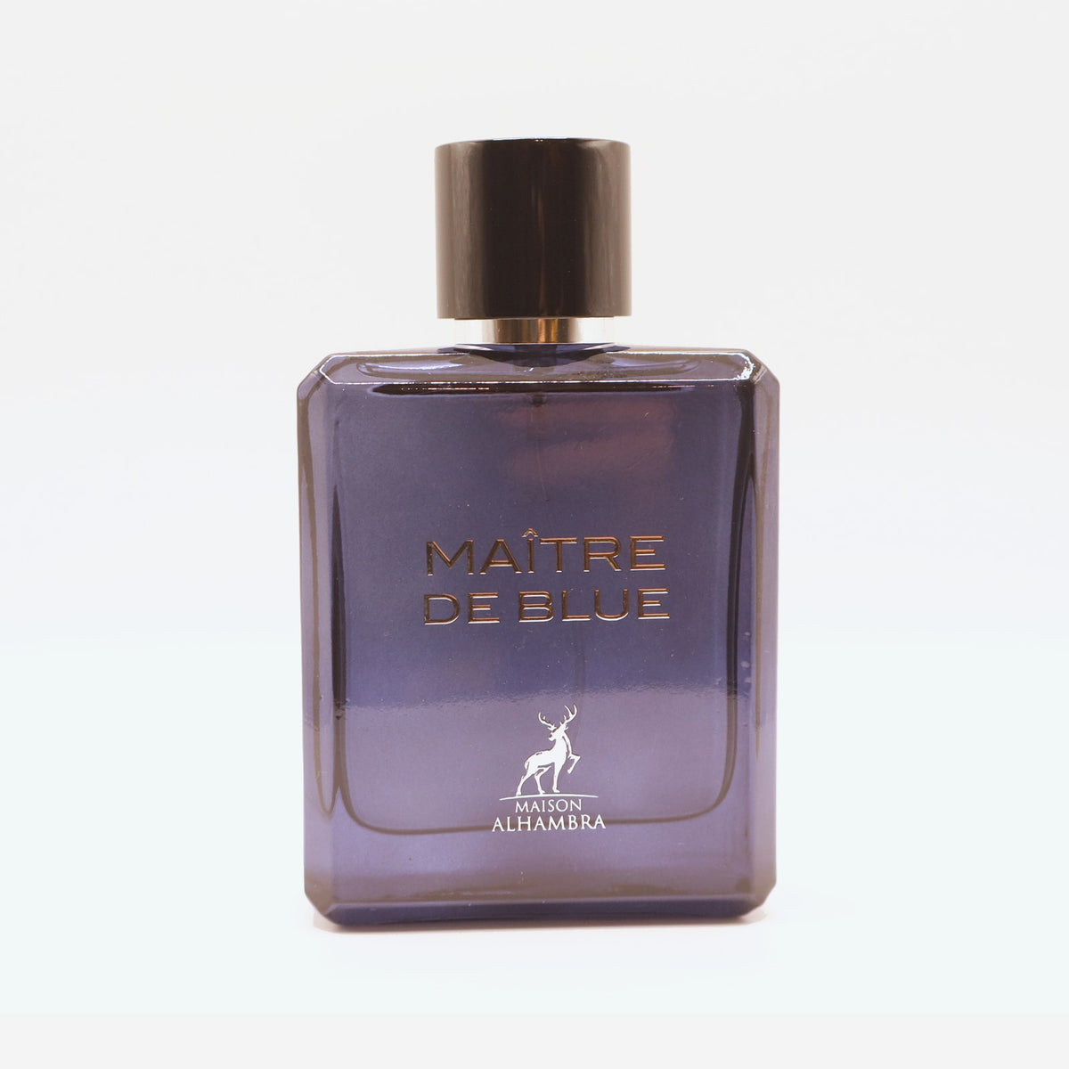 Maison Alhambra Maitre De Blue bottle, photographed at the Sheikh Scents shop