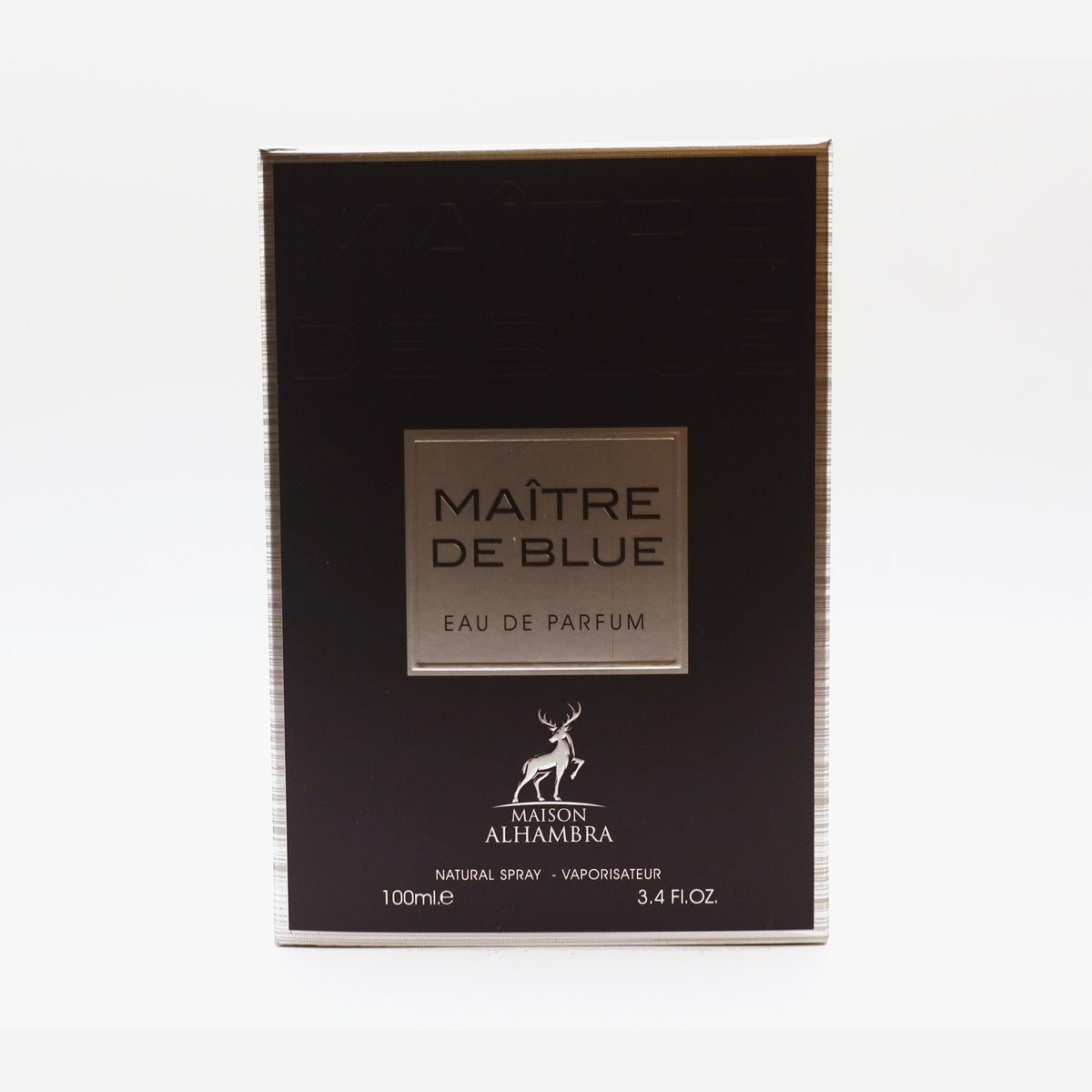 Maison Alhambra Maitre De Blue box, photographed at the Sheikh Scents shop