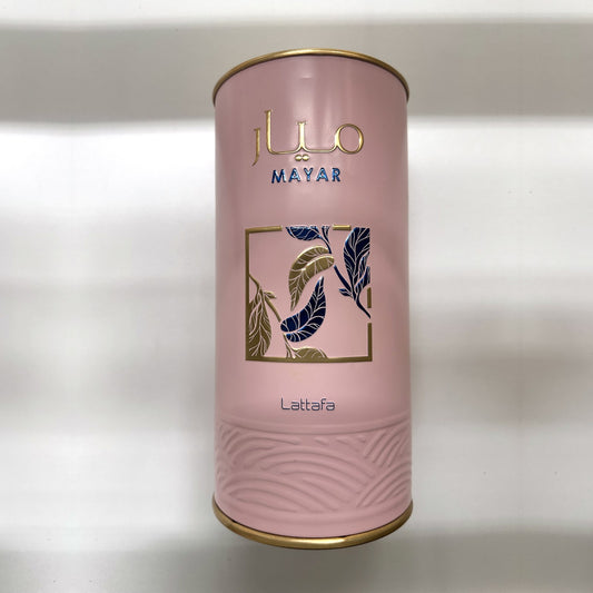 Lattafa Mayar pink cylinder box