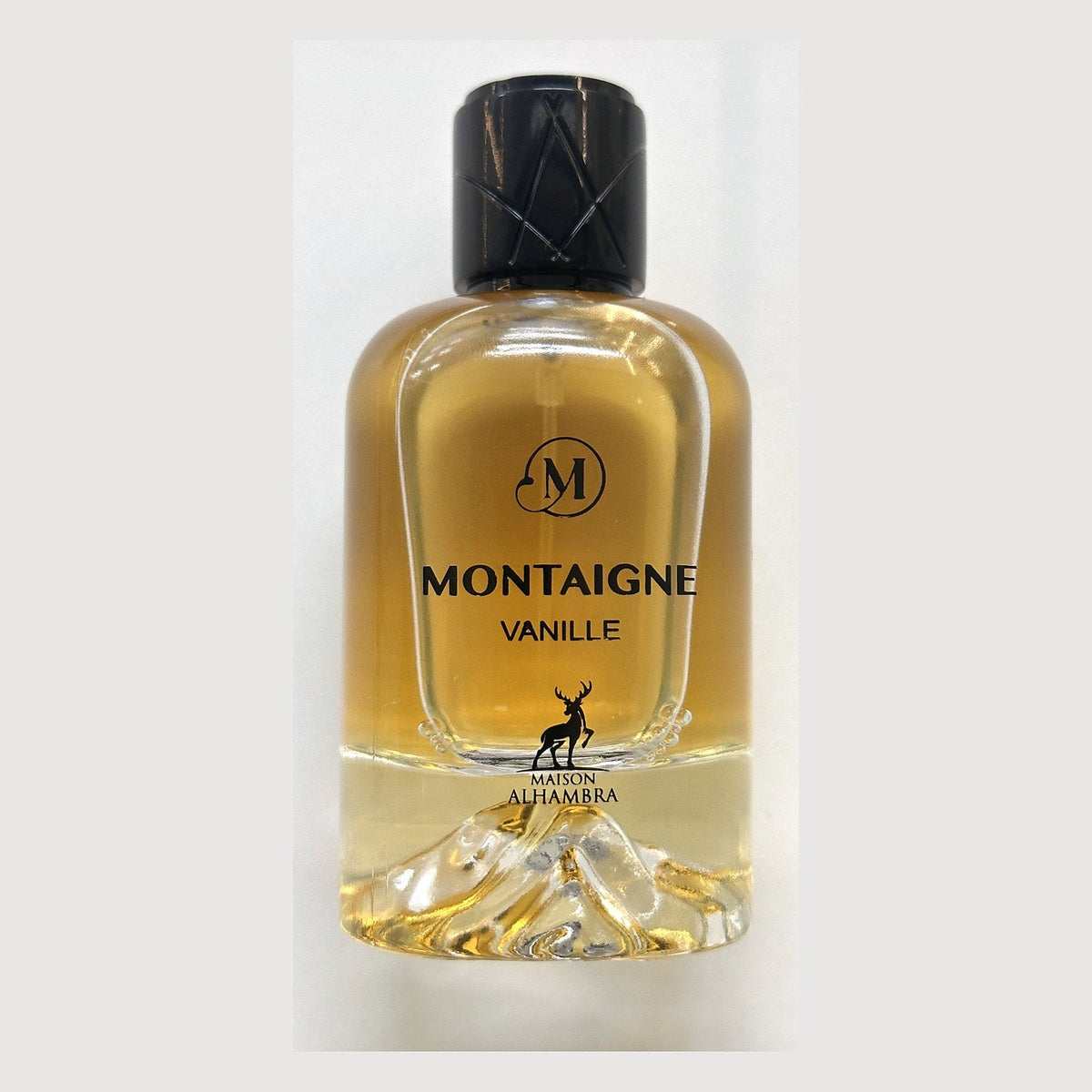 Maison Alhambra Montaigne Vanille bottle, photographed at the Sheikh Scents shop