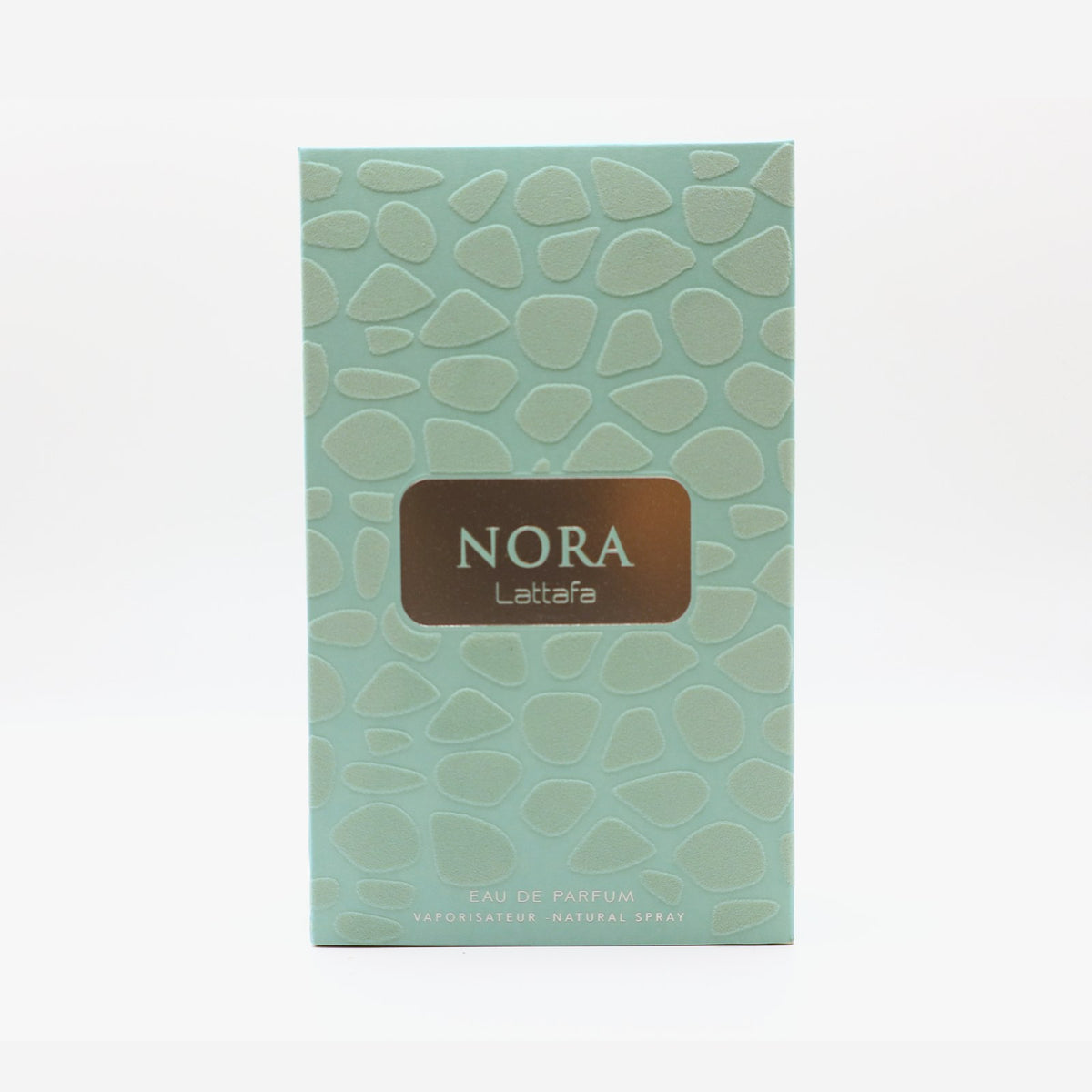 Lattafa Nora box, photographed at the Sheikh Scents shop