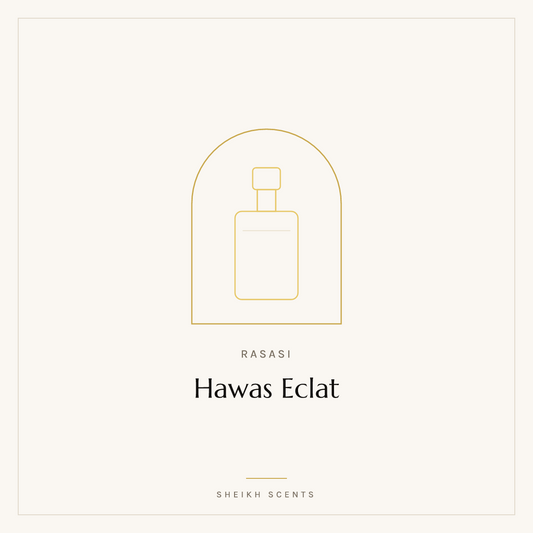 Placeholder card for Hawas Eclat by Rasasi. Product photograph coming soon.