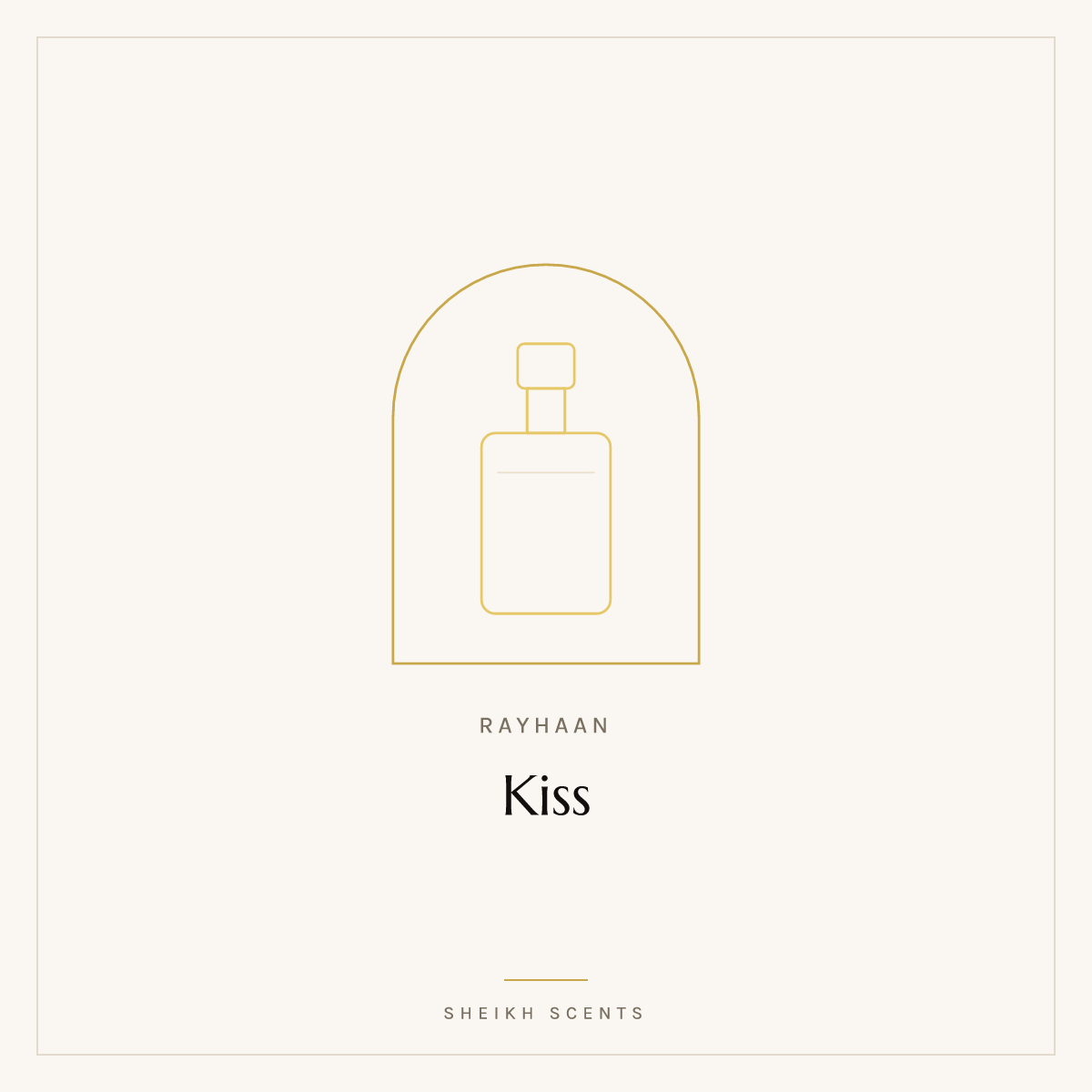 Placeholder card for Kiss by Rayhaan. Product photograph coming soon.
