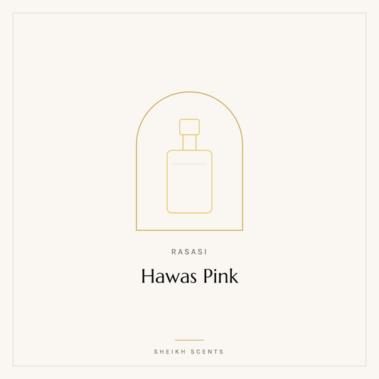 Placeholder card for Hawas Pink by Rasasi. Product photograph coming soon.