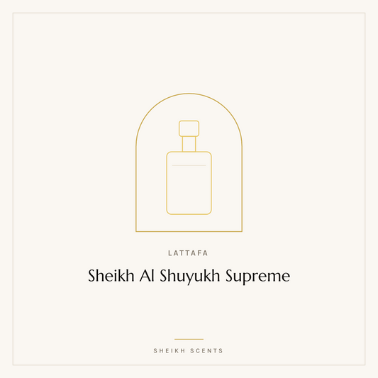 Placeholder card for Sheikh Al Shuyukh Supreme by Lattafa. Product photograph coming soon.