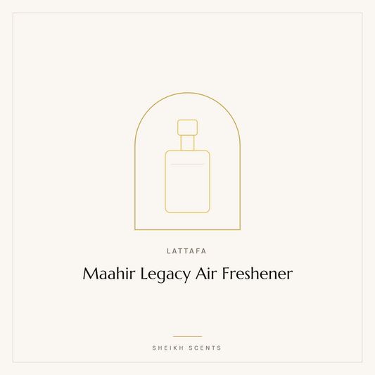 Placeholder card for Maahir Legacy Air Freshener by Lattafa. Product photograph coming soon.