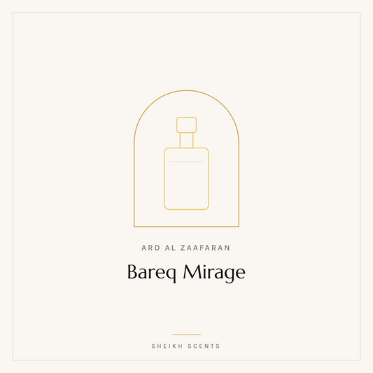 Placeholder card for Bareq Mirage by Ard Al Zaafaran. Product photograph coming soon.
