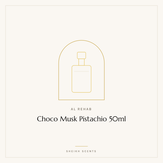 Placeholder card for Choco Musk Pistachio 50ml by Al Rehab. Product photograph coming soon.